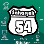 Sticker Master Sakaryalı 54 Sticker - Araba, Laptop, Kask, Motor İçin Dayanıklı Etiket - 12 Cm