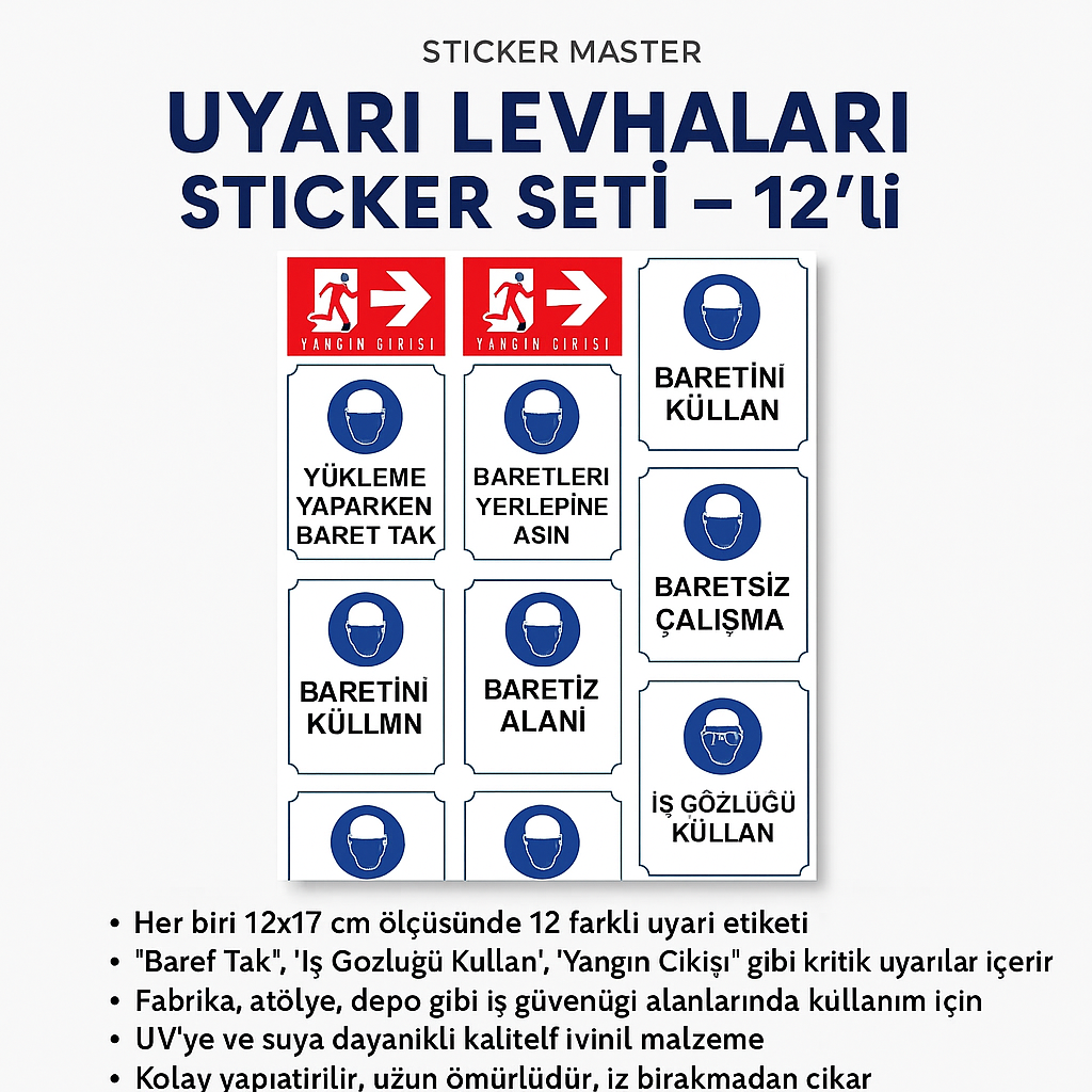 Sticker Master Uyarı Levhaları Sticker Set 2