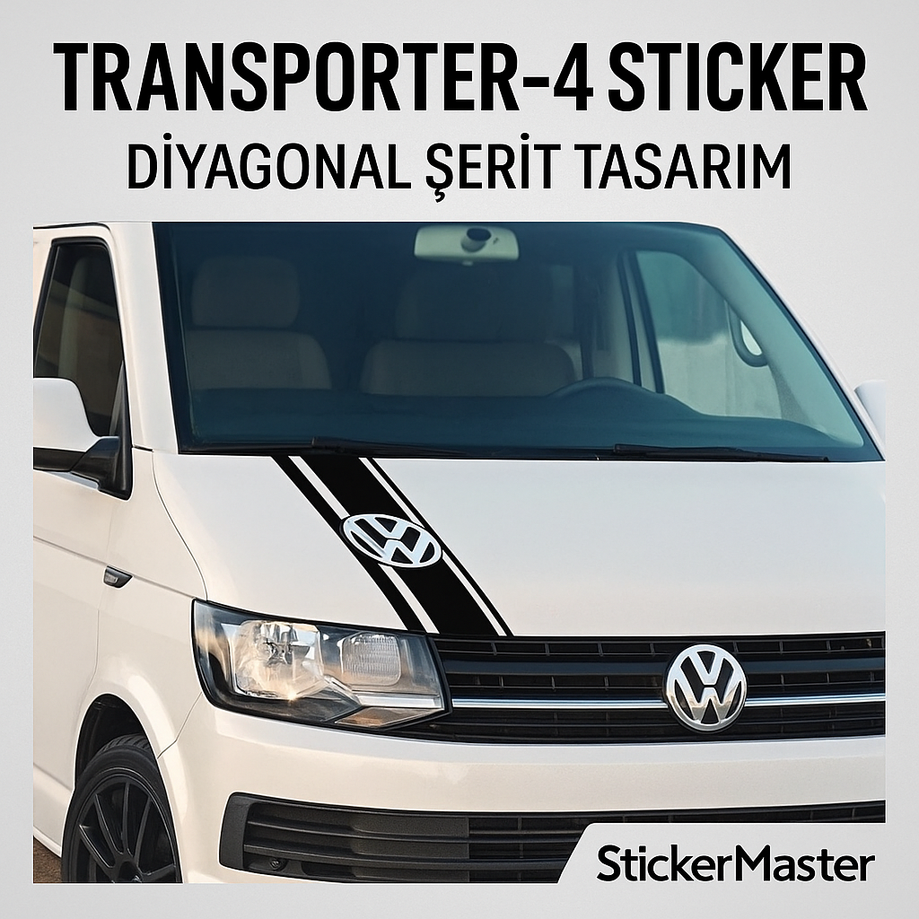 Sticker Master VW Transporter-4 Kaput Sticker – Diyagonal Şerit Tasarım