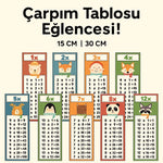 Hayvanlı Çarpım Tablosu Sticker Seti (15 cm ve 30 cm Seçenekli) Sticker Master