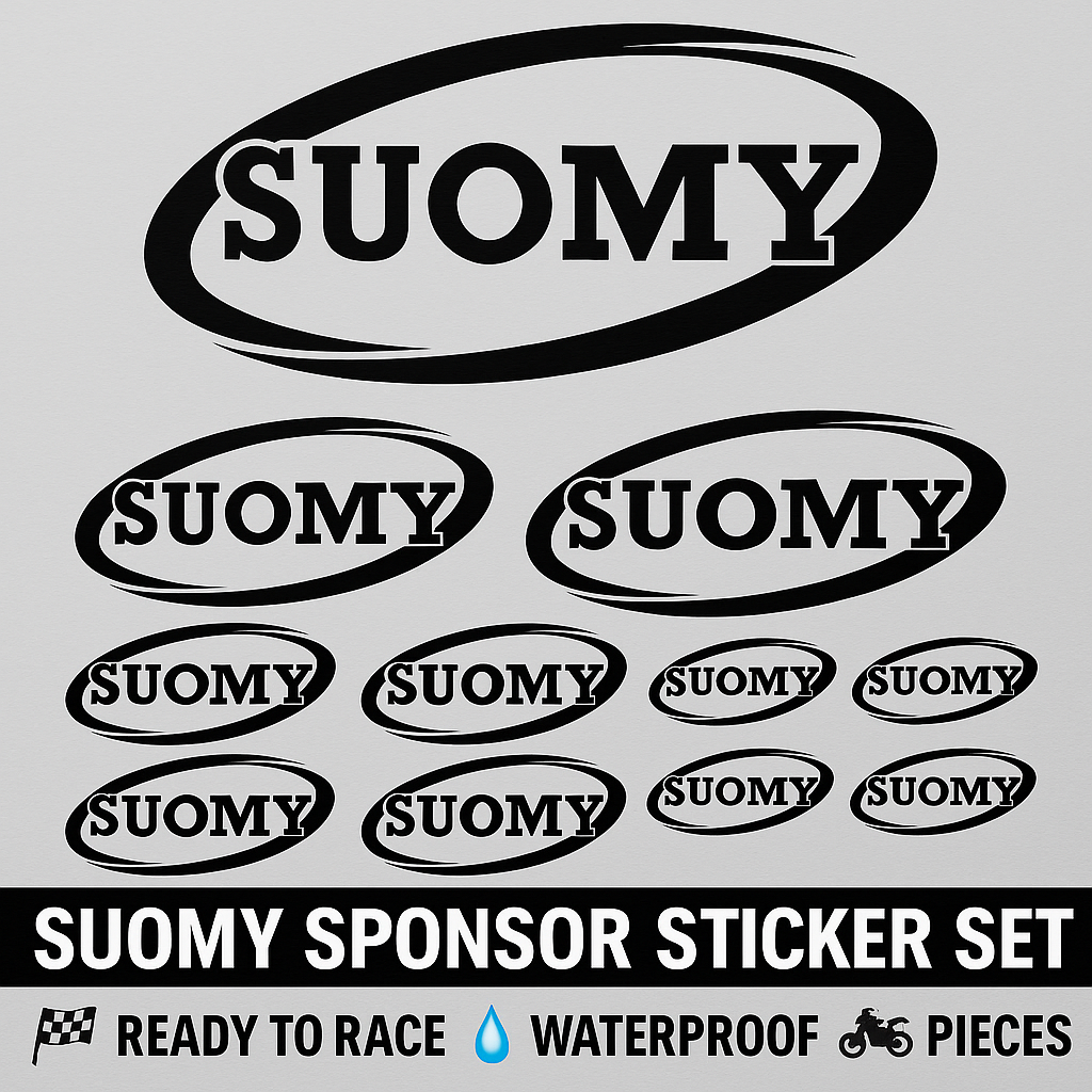 Sticker Master Suomy Sponsor Sticker Seti – Kask, Motor, Araba İçin Dayanıklı Yarışçı Etiketleri