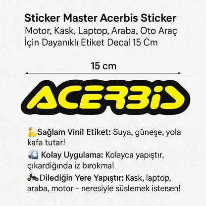 Sticker Master Acerbis Sticker – 15 cm Motokros Ruhunu Yansıt! Sticker Master