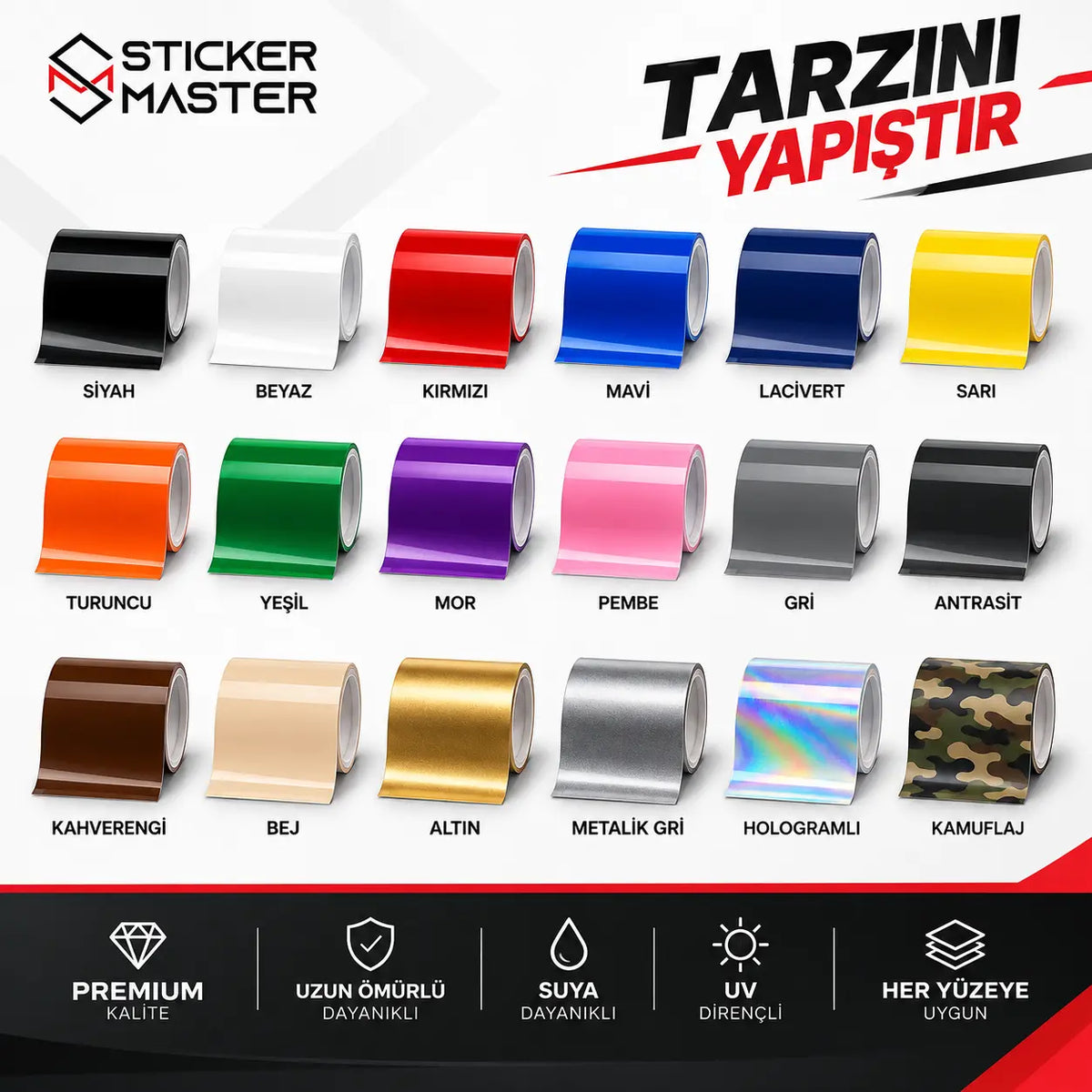 Yamaha R125 Sticker - Grenaj Logosu Seti | Sticker Master - Renk Seçenekleri