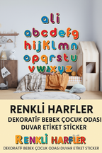 Sticker Master Sevimli Harfler Dekoratif Bebek Çocuk Odası Duvar Etiket Çıkartma Sticker