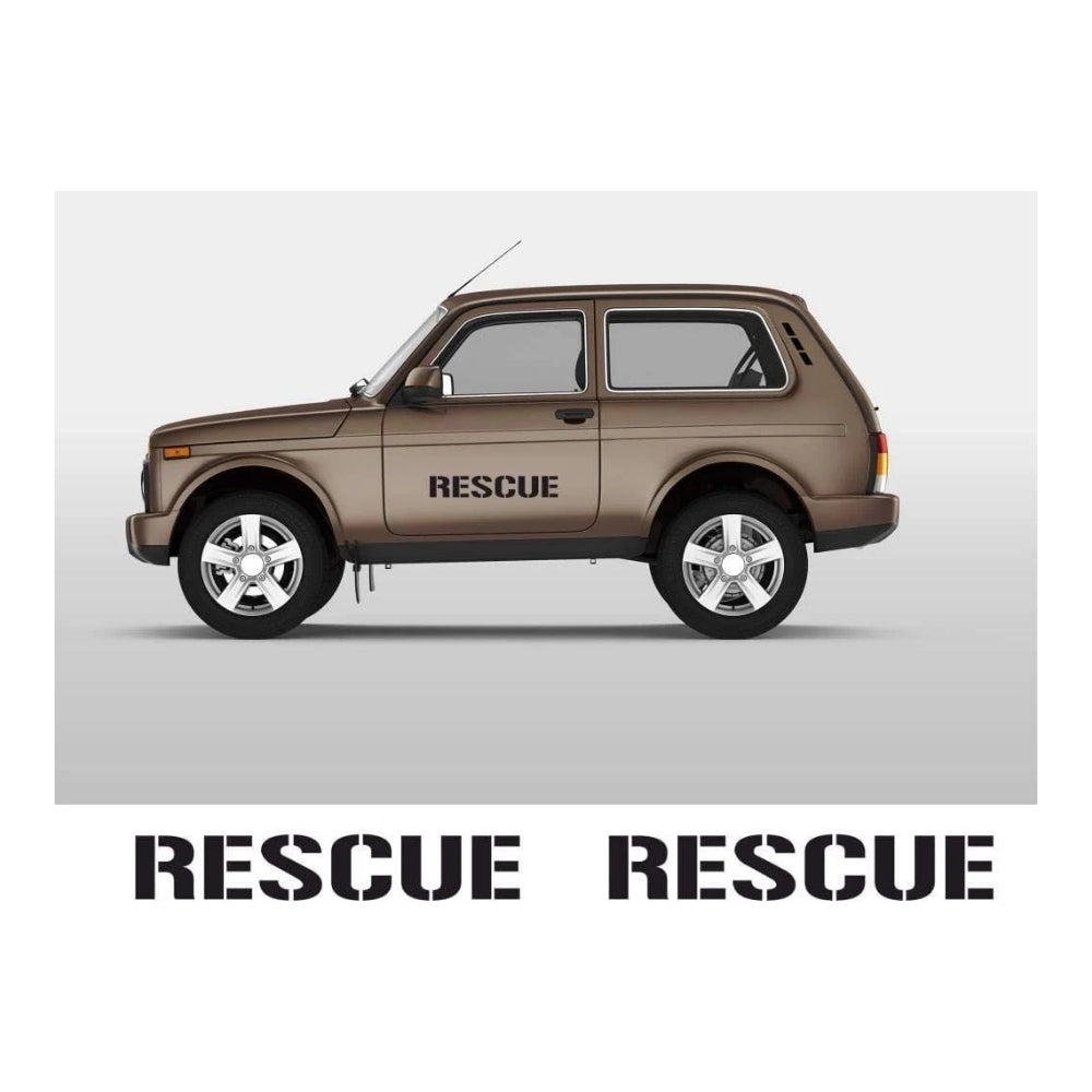 Sticker Master Rescue Kapı Stickerı – 50 Cm Dayanıklı Vinil Araç Yazı Decal - 2 Adet