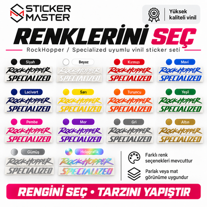 RockHopper Specialized uyumlu sticker renk seçenekleri