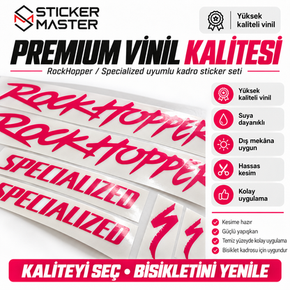 RockHopper Specialized uyumlu premium vinil bisiklet sticker seti
