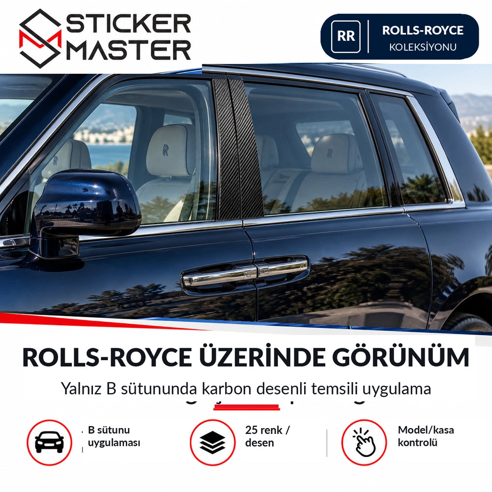 Rolls-Royce araç üzerinde temsili B sütunu kapı direği uygulaması