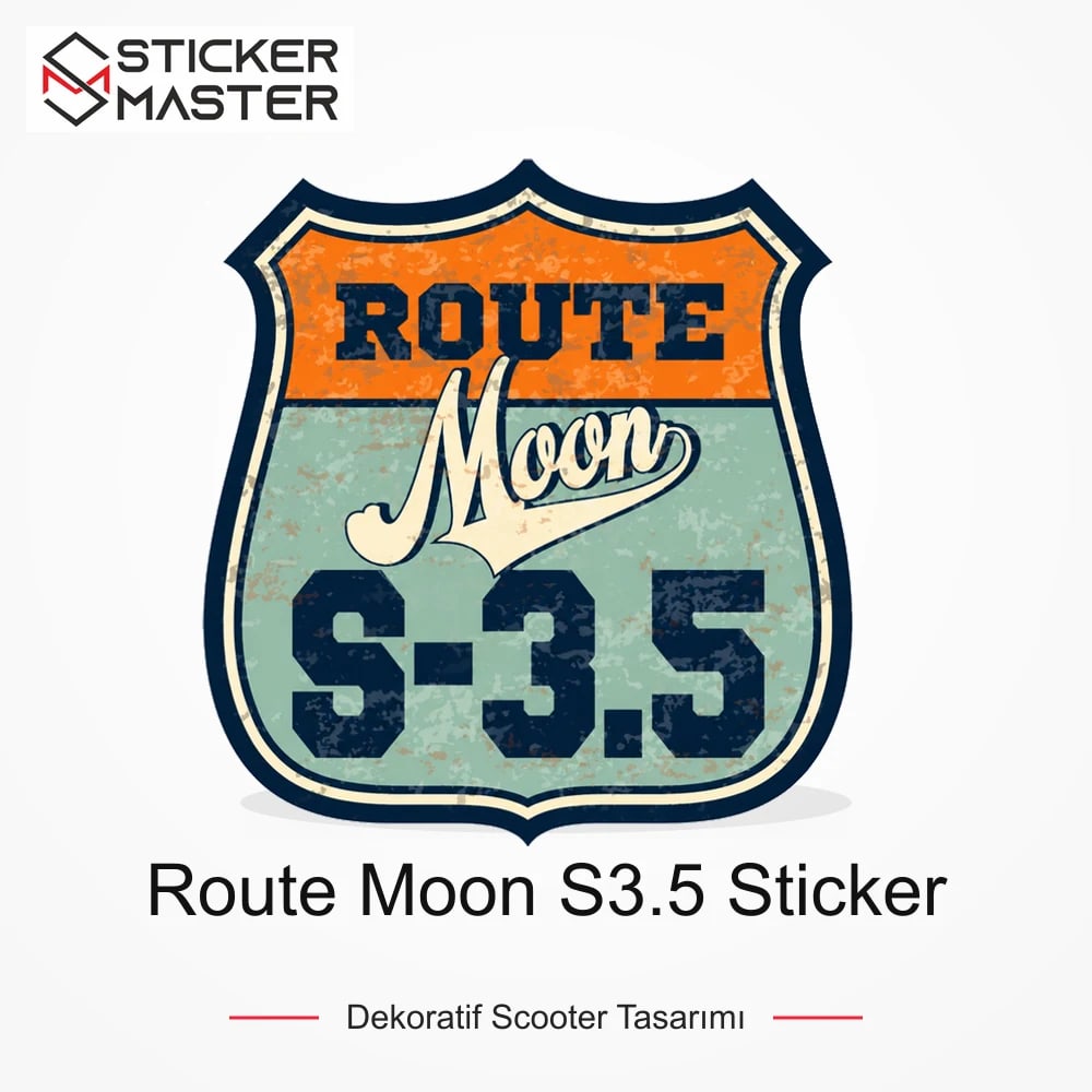Vespa Uyumlu ROU10 Route Moon S3.5 Sticker VSP1158 ana ürün görseli - Sticker Master