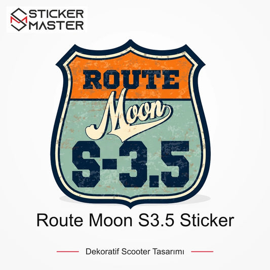 Vespa Uyumlu ROU10 Route Moon S3.5 Sticker VSP1158 ana ürün görseli - Sticker Master