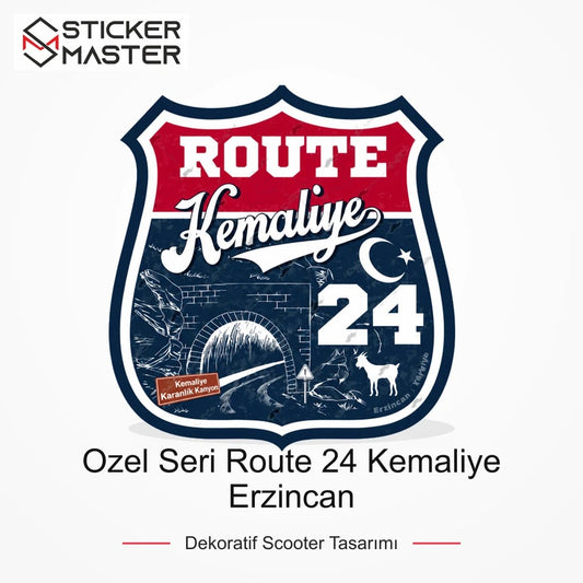 Vespa Uyumlu ROU100 Ozel Seri Route 24 Kemaliye Erzincan Sticker ana ürün görseli - Sticker Master