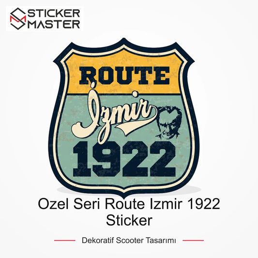 Vespa Uyumlu ROU11 Ozel Seri Route Izmir 1922 Sticker VSP1159 ana ürün görseli - Sticker Master