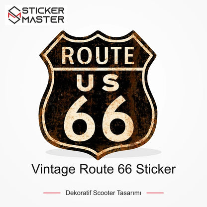 Vespa Uyumlu ROU2 Vintage Route 66 Sticker VSP617 ana ürün görseli - Sticker Master
