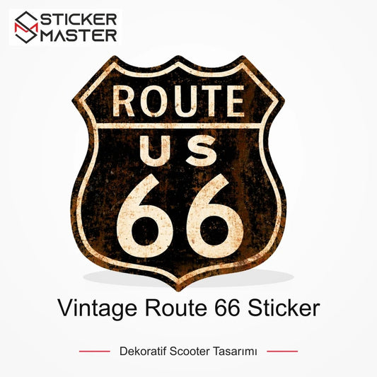 Vespa Uyumlu ROU2 Vintage Route 66 Sticker VSP617 ana ürün görseli - Sticker Master