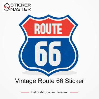 Vespa Uyumlu ROU4 Vintage Route 66 Sticker VSP618 ana ürün görseli - Sticker Master