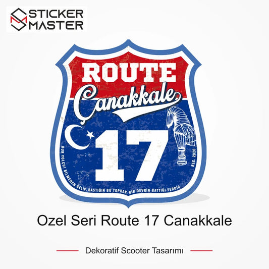 Vespa Uyumlu ROU96 Ozel Seri Route 17 Canakkale Sticker VSP1622 ana ürün görseli - Sticker Master