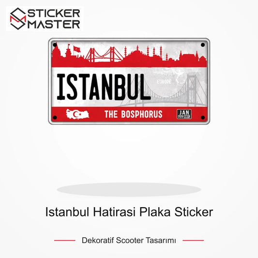 Vespa Uyumlu ROU99 Istanbul Hatirasi Plaka Sticker VSP1624 ana ürün görseli - Sticker Master