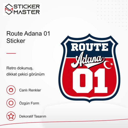 Vespa Uyumlu ROUP13 Route Adana 01 Sticker VSP1470 retro tasarım ve kullanım özellikleri - Sticker Master
