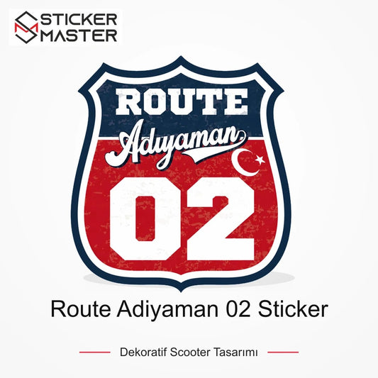 Vespa Uyumlu ROUP14 Route Adiyaman 02 Sticker VSP1471 ana ürün görseli - Sticker Master