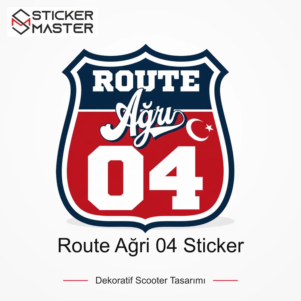 Vespa Uyumlu ROUP16 Route Ağri 04 Sticker VSP1473 ana ürün görseli - Sticker Master