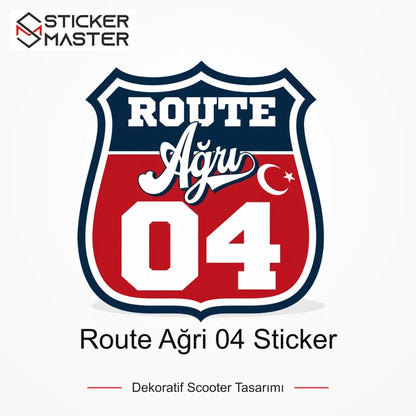Vespa Uyumlu ROUP16 Route Ağri 04 Sticker VSP1473 ana ürün görseli - Sticker Master