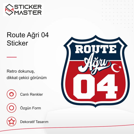 Vespa Uyumlu ROUP16 Route Ağri 04 Sticker VSP1473 retro tasarım ve kullanım özellikleri - Sticker Master