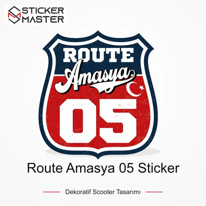 Vespa Uyumlu ROUP17 Route Amasya 05 Sticker VSP1474 ana ürün görseli - Sticker Master