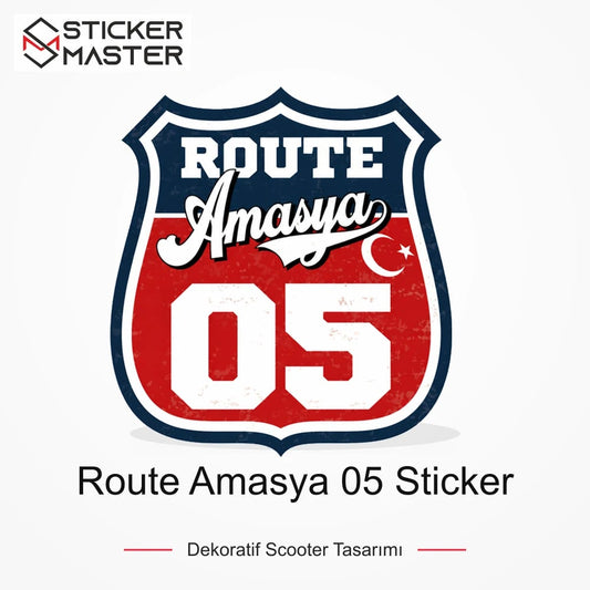 Vespa Uyumlu ROUP17 Route Amasya 05 Sticker VSP1474 ana ürün görseli - Sticker Master