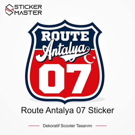 Vespa Uyumlu ROUP19 Route Antalya 07 Sticker VSP1476 ana ürün görseli - Sticker Master