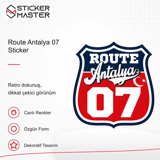 Vespa Uyumlu ROUP19 Route Antalya 07 Sticker VSP1476 retro tasarım ve kullanım özellikleri - Sticker Master