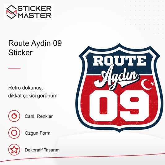 Vespa Uyumlu ROUP21 Route Aydin 09 Sticker VSP1478 retro tasarım ve kullanım özellikleri - Sticker Master