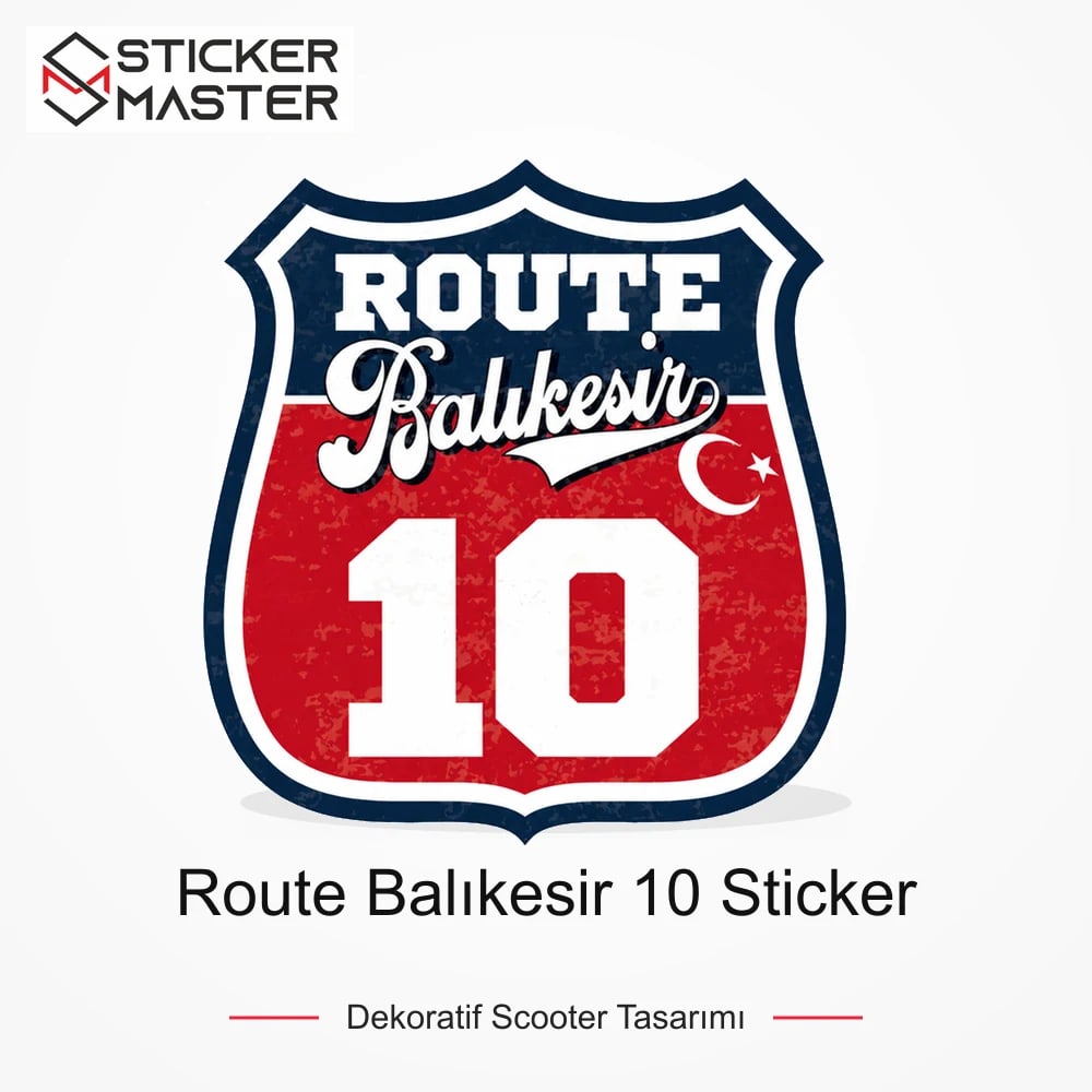 Vespa Uyumlu ROUP22 Route Balıkesir 10 Sticker VSP1479 ana ürün görseli - Sticker Master