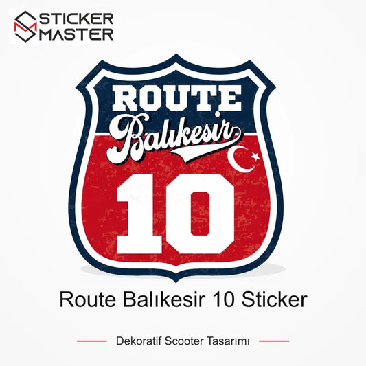 Vespa Uyumlu ROUP22 Route Balıkesir 10 Sticker VSP1479 ana ürün görseli - Sticker Master