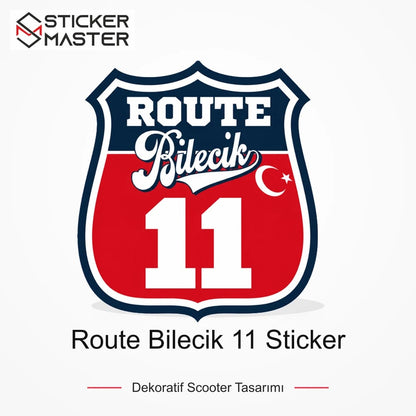 Vespa Uyumlu ROUP23 Route Bilecik 11 Sticker VSP1480 ana ürün görseli - Sticker Master
