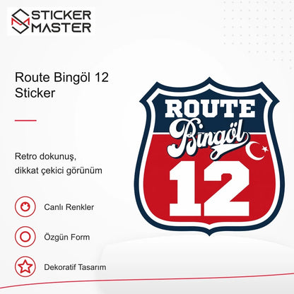 Vespa Uyumlu ROUP24 Route Bingöl 12 Sticker VSP1481 retro tasarım ve kullanım özellikleri - Sticker Master