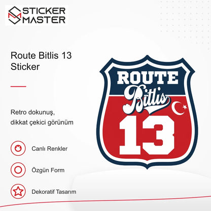 Vespa Uyumlu ROUP25 Route Bitlis 13 Sticker VSP1482 retro tasarım ve kullanım özellikleri - Sticker Master