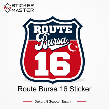 Vespa Uyumlu ROUP28 Route Bursa 16 Sticker VSP1485 ana ürün görseli - Sticker Master