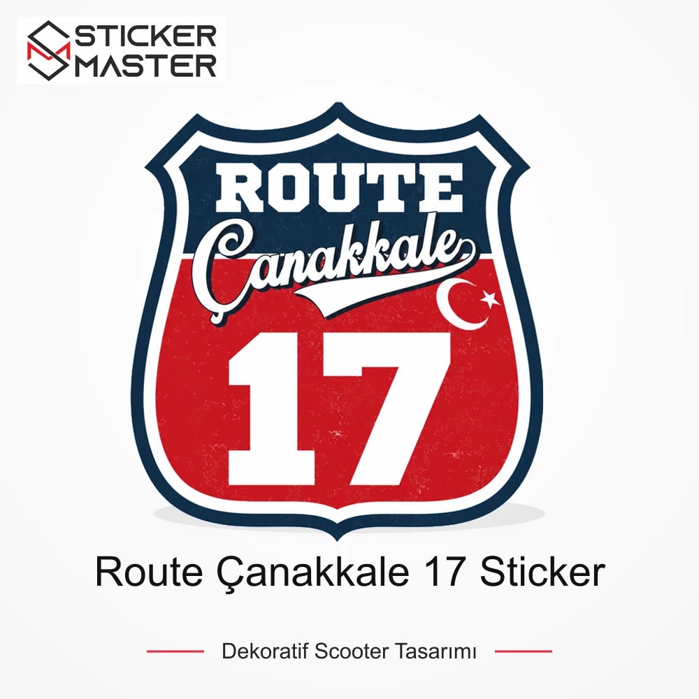 Vespa Uyumlu ROUP29 Route Çanakkale 17 Sticker VSP1486 ana ürün görseli - Sticker Master