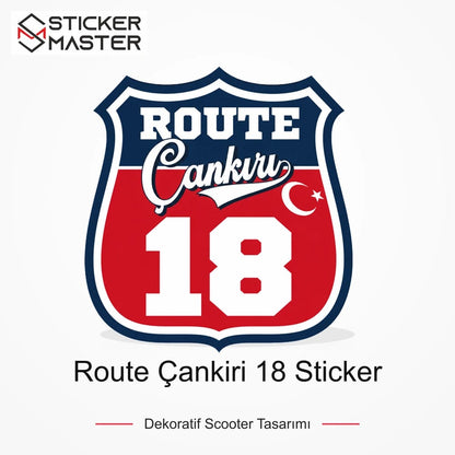 Vespa Uyumlu ROUP30 Route Çankiri 18 Sticker VSP1487 ana ürün görseli - Sticker Master