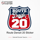 Vespa Uyumlu Route Denizli 20 Sticker