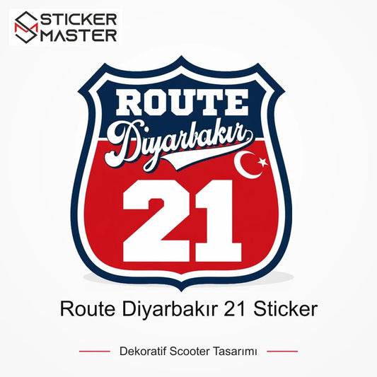 Vespa Uyumlu ROUP33 Route Diyarbakır 21 Sticker VSP1490 ana ürün görseli - Sticker Master