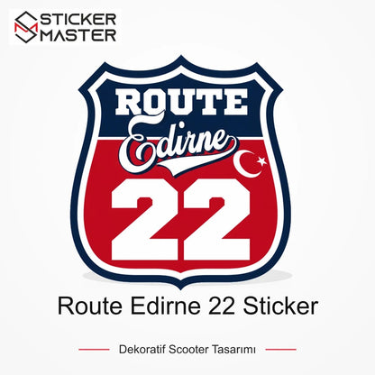 Vespa Uyumlu ROUP34 Route Edirne 22 Sticker VSP1491 ana ürün görseli - Sticker Master