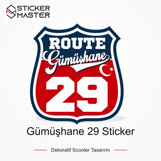 Vespa Uyumlu ROUP41 Gümüşhane 29 Sticker VSP1498 ana ürün görseli - Sticker Master