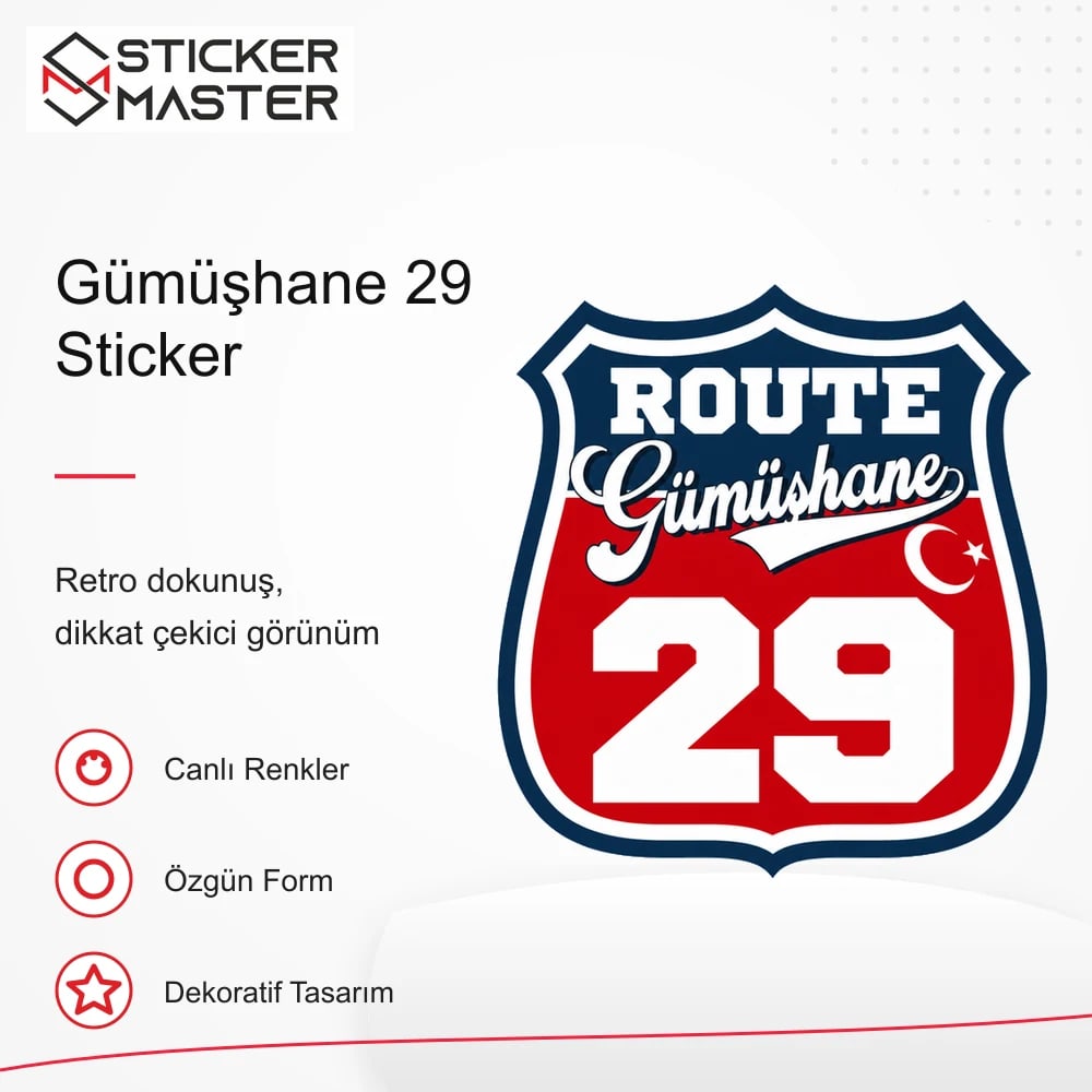 Vespa Uyumlu ROUP41 Gümüşhane 29 Sticker VSP1498 retro tasarım ve kullanım özellikleri - Sticker Master
