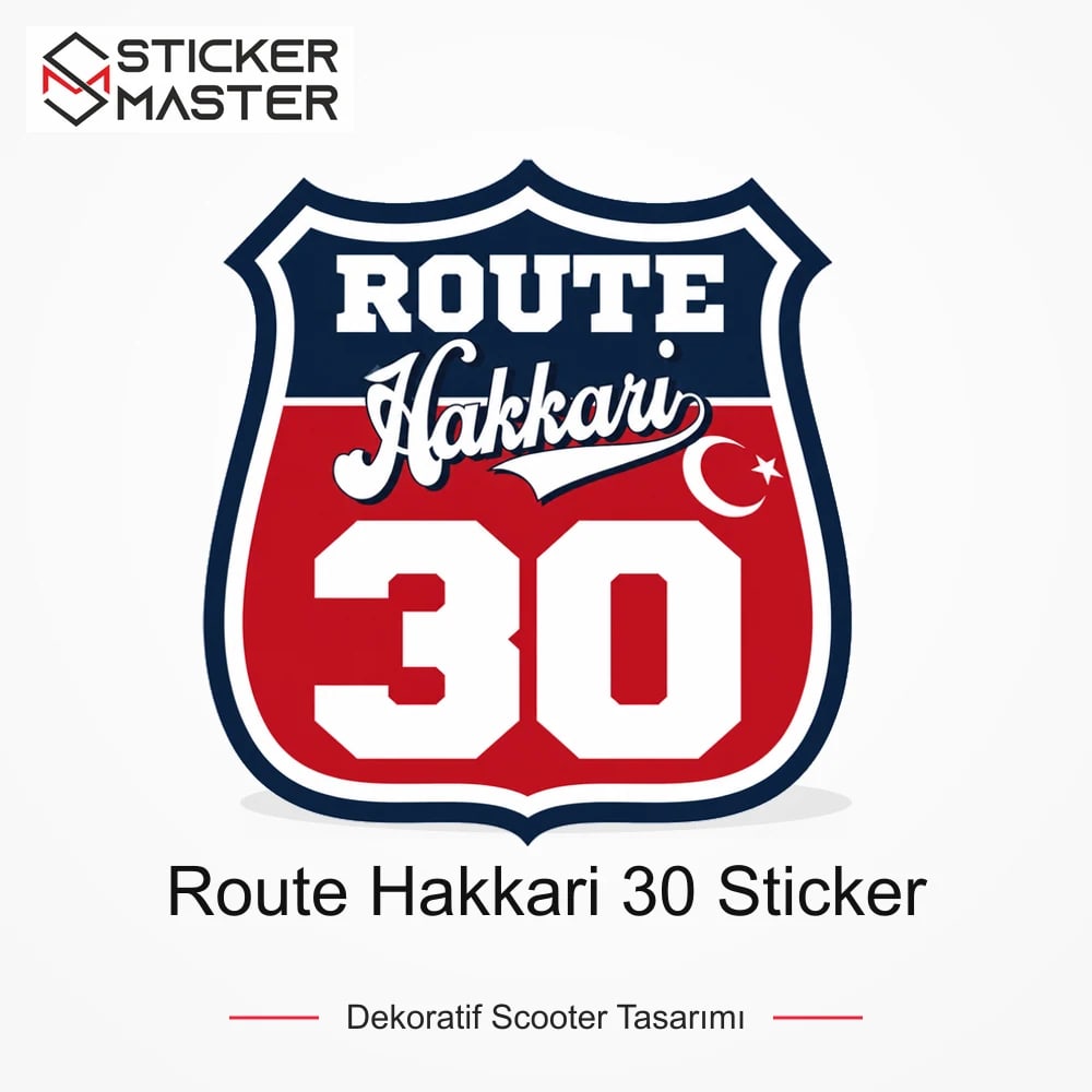 Vespa Uyumlu ROUP42 Route Hakkari 30 Sticker VSP1499 ana ürün görseli - Sticker Master