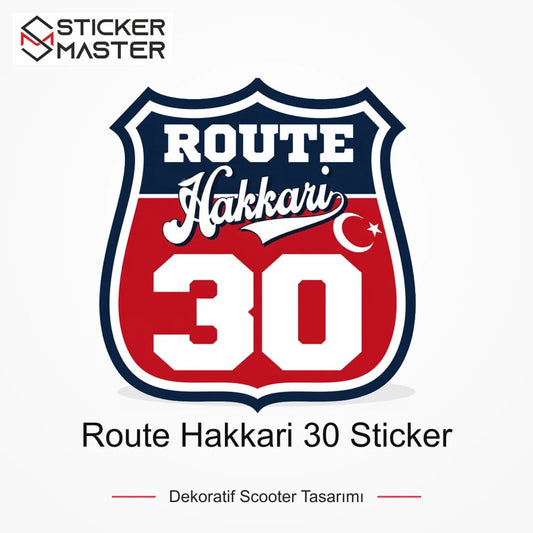 Vespa Uyumlu ROUP42 Route Hakkari 30 Sticker VSP1499 ana ürün görseli - Sticker Master
