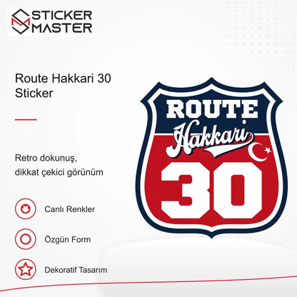 Vespa Uyumlu ROUP42 Route Hakkari 30 Sticker VSP1499 retro tasarım ve kullanım özellikleri - Sticker Master