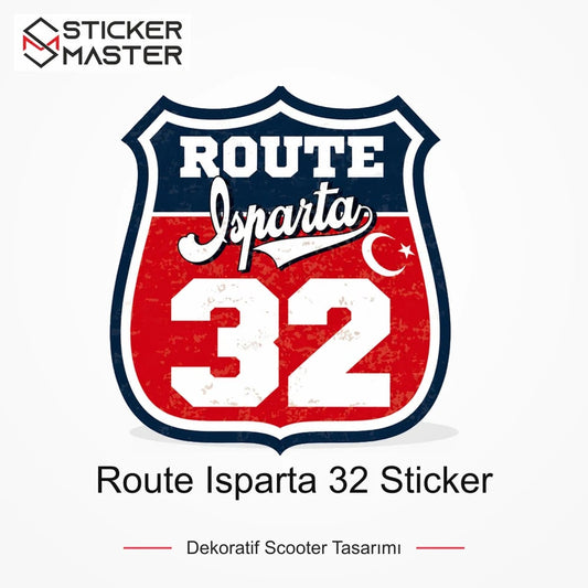 Vespa Uyumlu ROUP44 Route Isparta 32 Sticker VSP1501 ana ürün görseli - Sticker Master