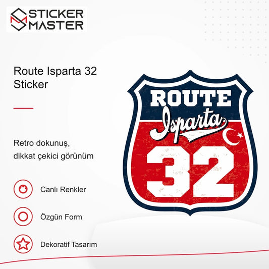 Vespa Uyumlu ROUP44 Route Isparta 32 Sticker VSP1501 retro tasarım ve kullanım özellikleri - Sticker Master