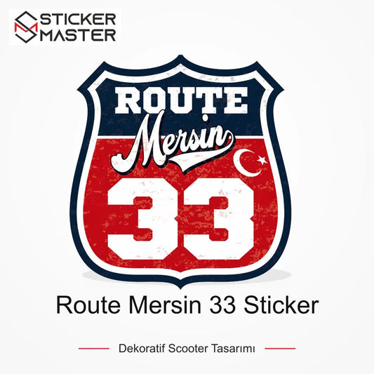 Vespa Uyumlu ROUP45 Route Mersin 33 Sticker VSP1502 ana ürün görseli - Sticker Master
